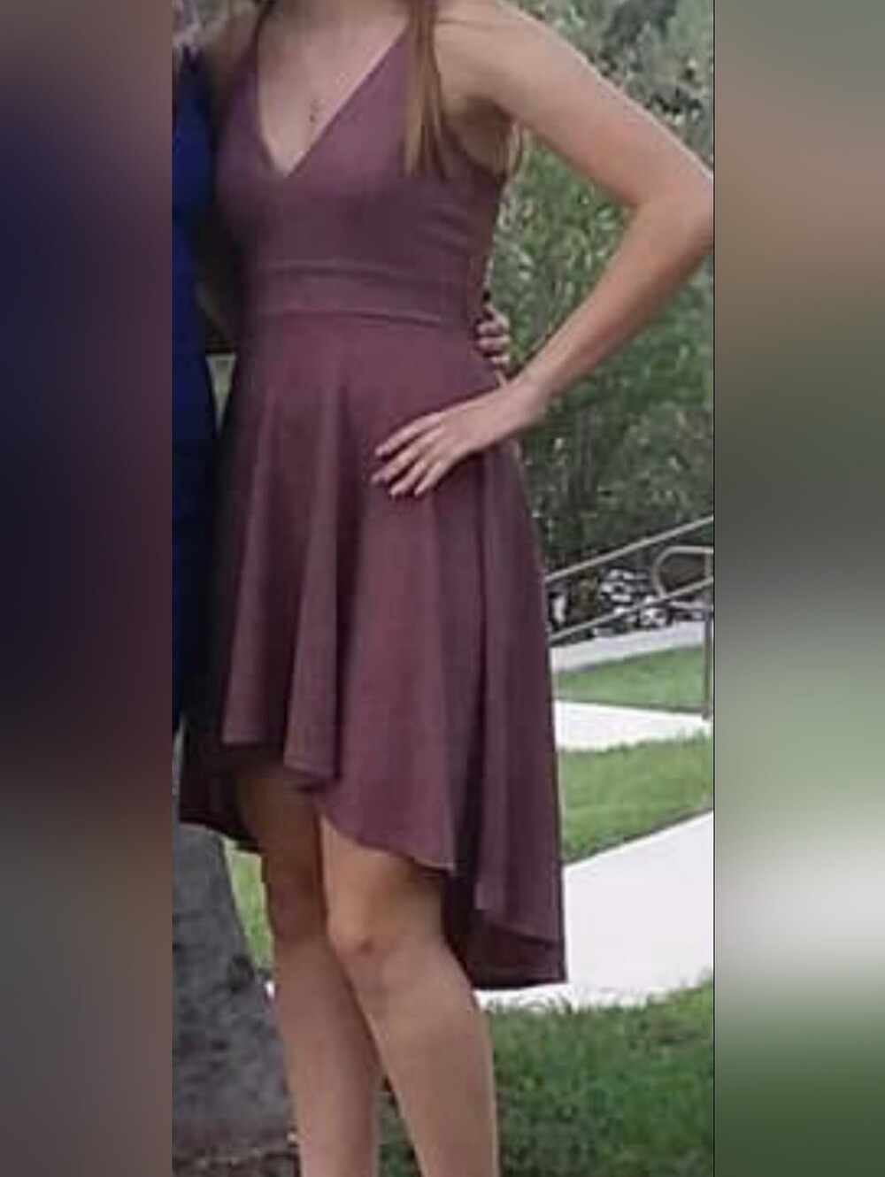 Windsor Mauve Asymmetrical Mini Cocktail Dress